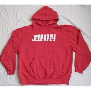 Jeopardy! Hoodie Sweatshirt Red Gameshow Men's XXL
